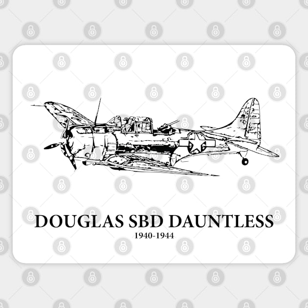 Douglas SBD Dauntless WWII Dive Bomber Magnet by Lakeric
